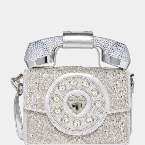 Betsey Johnson Kitsch Million Stars Silver Phone Crossbody Bag New Sealed - Picture 8 of 16